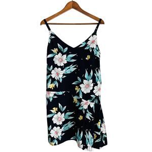 FRNCH Strappy Floral Sheath Mini Dress Navy - S